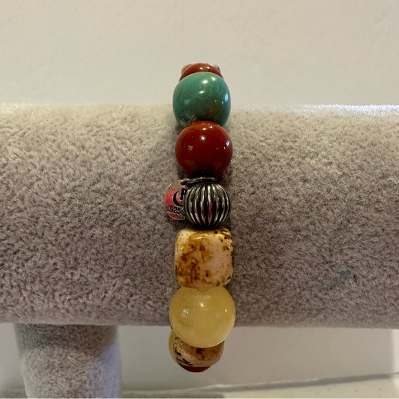 Carolyn Pollack Relios Gemstone Bracelet 925 sterling turquoise, jasper, calcite - Picture 2 of 13